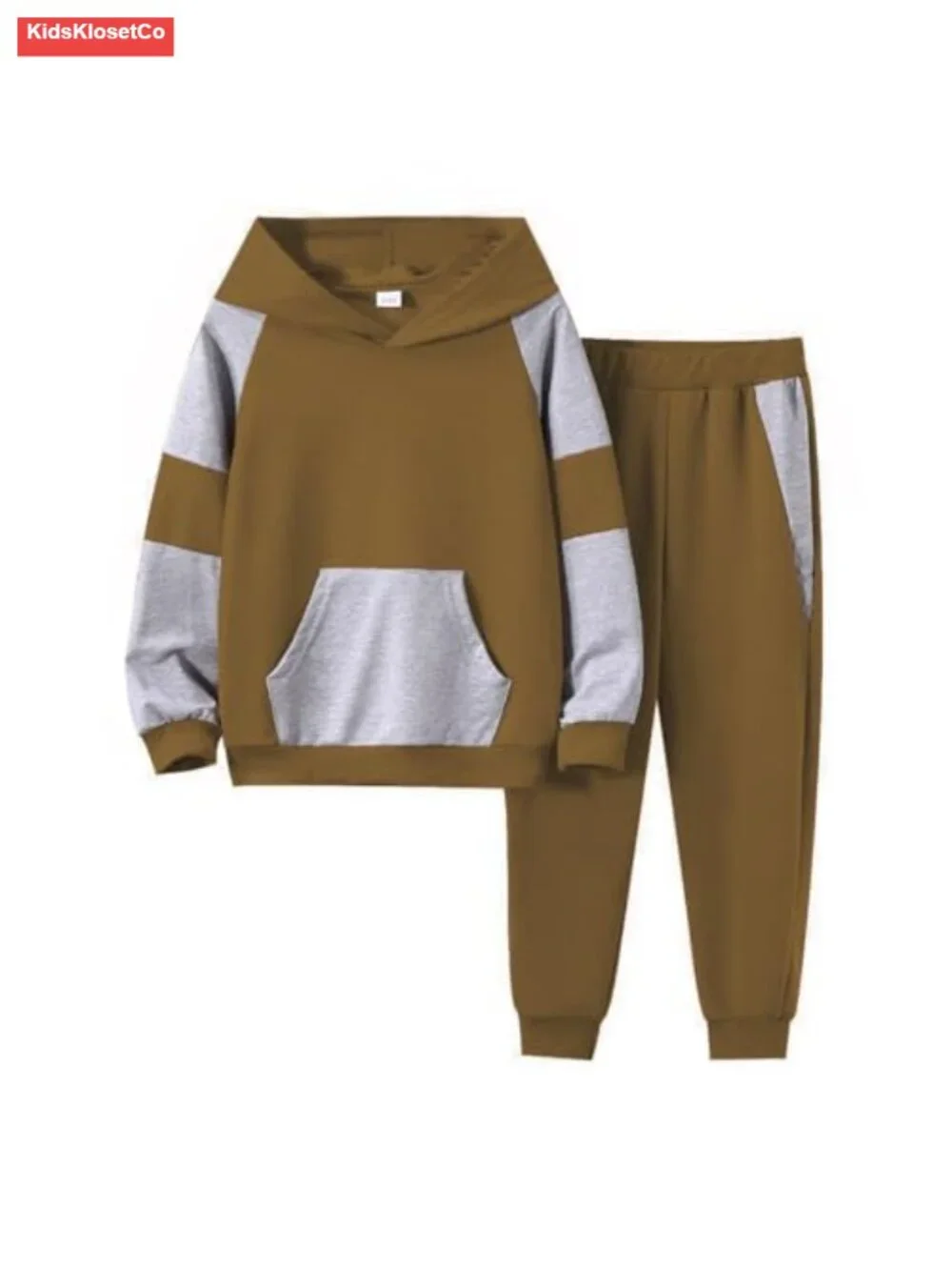 Boys Hooded Sweatshirt & Pants Outfit Set Cotton Blend Long Sleeve 2-Piece